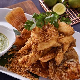 ปลาทับทิมทอดกระเทียม