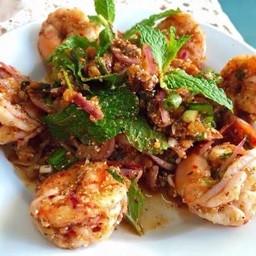 ลาบกุ้งสุก