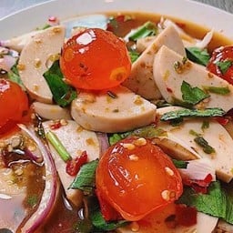 ยำหมูยอไข่แดงเค็ม