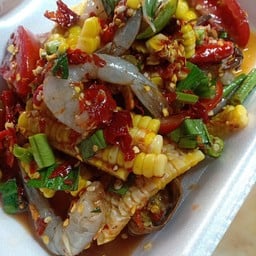 ตำข้าวโพดกุ้งสด