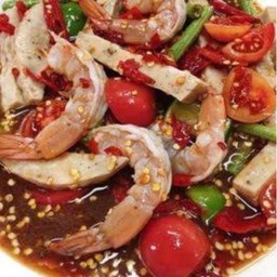 ยำหมูยอกุ้งสุก