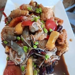 ตำชั่วกุ้งสด แคปหมู