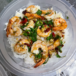 ข้าวหน้ากะเพรากุ้ง