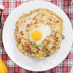ข้าวไข่เจียวสุ่มท๊อปปิ้ง ขี้เกียจคิดให้แม่ค้าเลือกให้
