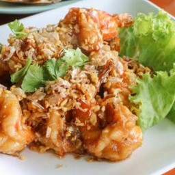 กุ้ง ทอดกระเทียมพริกไท