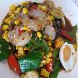 ตำข้าวโพดกุ้งสดไข่เค็ม ธรรมดา