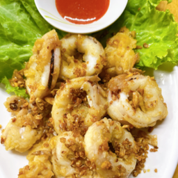 หมึกทอดกระเทียม