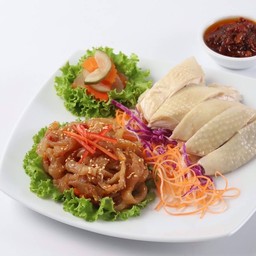 ไก่แช่เหล้ากับแมงกะพรุนยำพริกเซี่ยงไฮ้