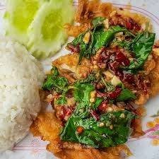 ผัดกระเพราไก่กรอบราดข้าว