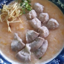 โจ๊กฟักทองหมู ไส้