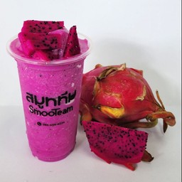 แก้วมังกรปั่นนมสด (สีแดง)