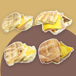 Sheese Set 1xแฮมไก่ชีส 1xแฮมไก่ชีสพริกเผา 1xนูเทลล่าชีส 1xเนยชีส