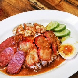 ข้าวหมูแดง+หมูกรอบ