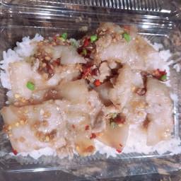 Roasted Pork Belly With Chili And Salt On Rice