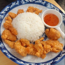 ชุดข้าว+ไก่คาราเกะทอดน้ำจิ้มแจ่ว
