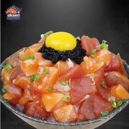 M8 ข้าวหน้าแซลมอนทูน่าหั่นเต๋า