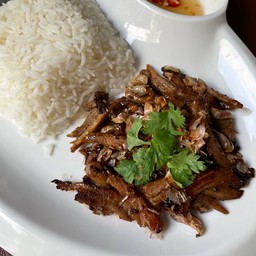 ข้าวเป็ดผัดกระเทียม