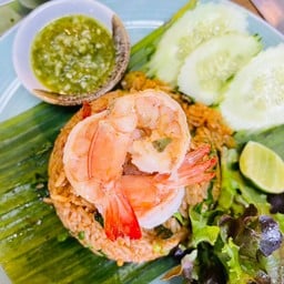 ข้าวผัดมันกุ้งกุ้งสด