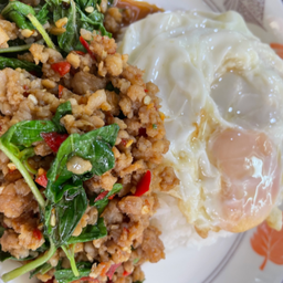 ข้าวราดผัดกะเพราหมูสับ