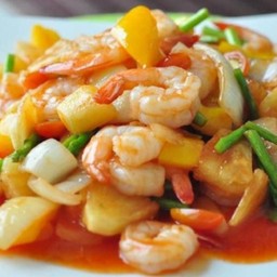 ข้าว+เปรี้ยวหวานกุ้ง