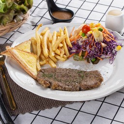 สเต็กสันนอกเนื้อโคขุน