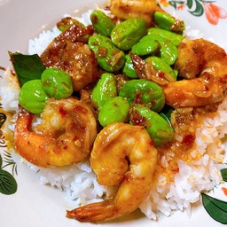 สะตอผัดกุ้ง (ราดข้าว)