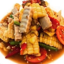 ตำข้าวโพดหมูยอ ปลาร้า