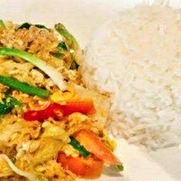 ข้าวผัดวุ้นเส้นเต้าหู้เจ