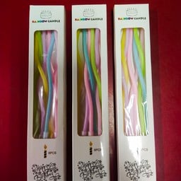 เทียนเกลียว สีพาสเทล 1 กล่อง