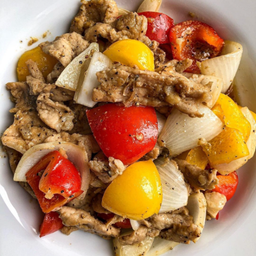 ผัดพริกไทยดำหมูชิ้น (กับข้าว)