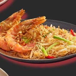 หมี่ผัดซอสมันกุ้ง