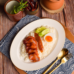 ข้าวหมูแดง+ไข่+กุณเชียง