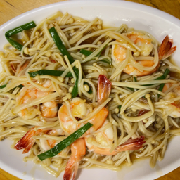 เห็ดเข็มทองผัดกุ้ง