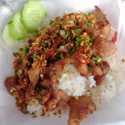 ข้าวหมูทอดคั่วพริกเกลือ