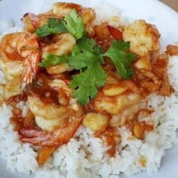 กุ้งกระเทียม {ราดข้าว}