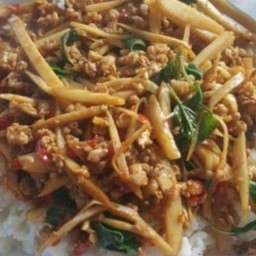 กับข้าว..หมูสับผัดพริกสดหน่อไม้