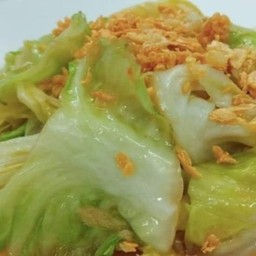 ผัดกะหล่ำเปล่าๆไม่มีเนื้อสัตว์(ราดข้าว)