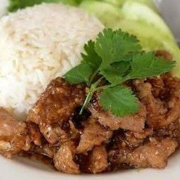 หมู(ชิ้น)กระเทียม {ราดข้าว}