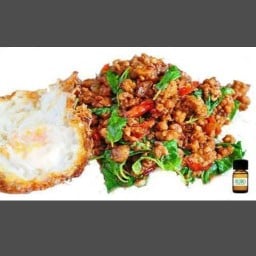 ข้าวกะเพราไก่  บ้าน อัฟฟา(ฮาลาล)