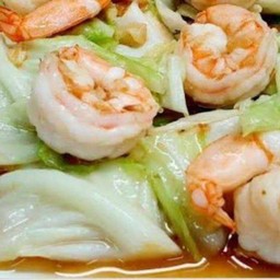 กับข้าว..กะหล่ำผัดกุ้ง