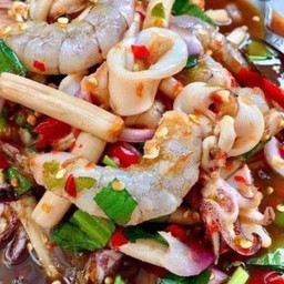 ยำไหลบัวทะเล(กุ้ง+หมึก+หอย)