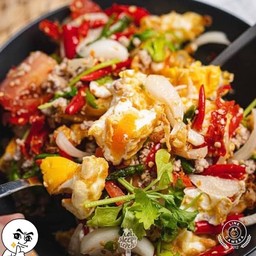ยำไข่ดาวหมูสับ