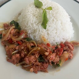 กะเพราหมูอ้วน  [แถมฟรี!!!ไข่ดาวทุกกล่อง]