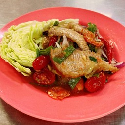 ตำคอหมูย่าง