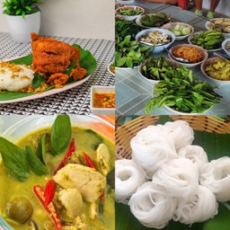 Set Of Rice Noodles + Green Curry With Chicken + Thigh + Fresh Vegetables