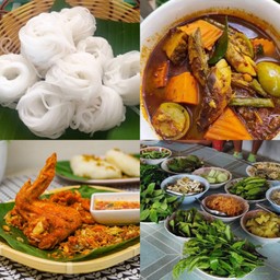 Set Of Rice Noodles + Fish Kidney Curry + Chicken Wings + Fresh Vegetables