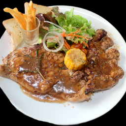 สเต๊กพอร์คชอพคุโรบูตะ+สันคอคุโรบูตะ