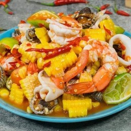 ตำข้าวโพดทะเลรวม ปลาร้า