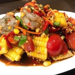 ตำข้าวโพดกุ้งสด ไม่ปลาร้า