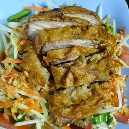 ตำหมูทอด